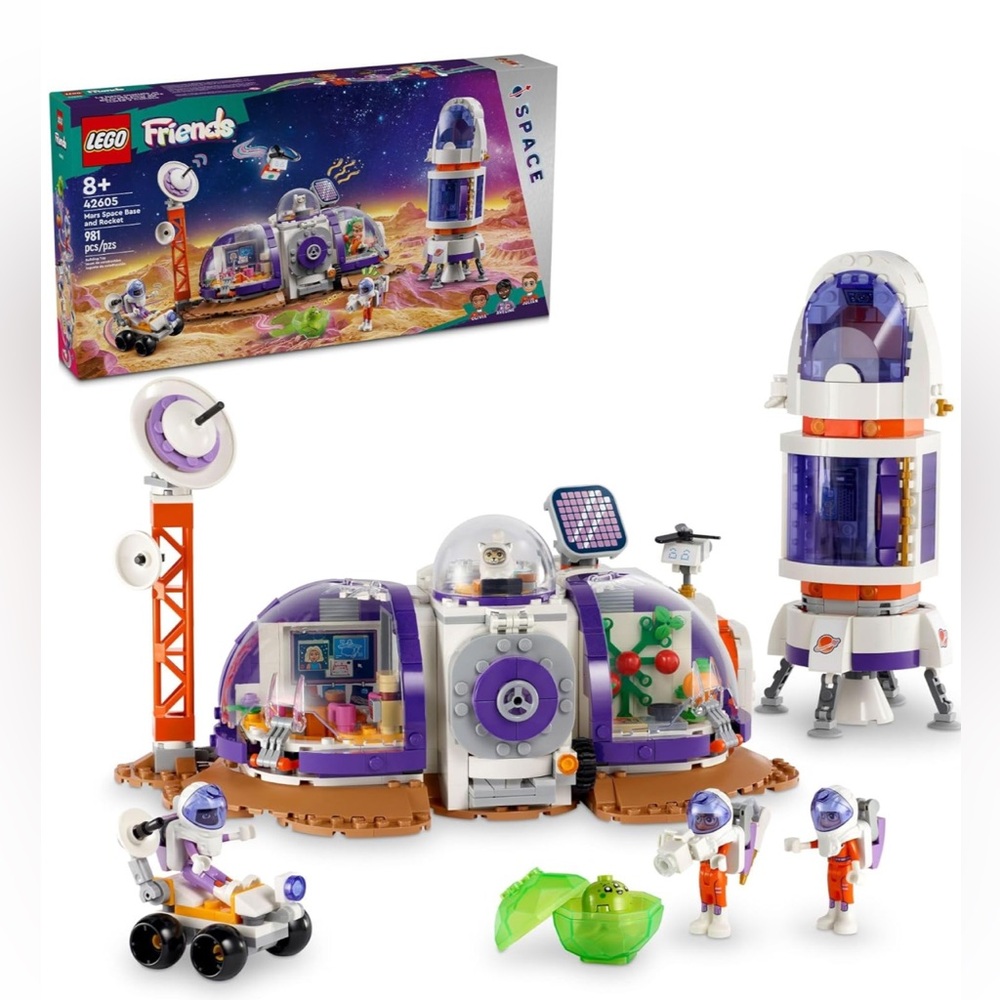 NIB Lego Mars Space Station Base & Rocket Building Set Purple and White #42605